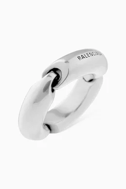 Buy Balenciaga Silver Solid 2.0 Ring in Brass For UNISEX