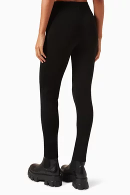 Buy Moschino Black All over Logo Leggings in Wool blend Knit For Women Online Ounass UAE