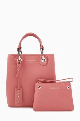 Buy Emporio Armani Pink Deer print Shopper Tote Bag in Faux leather For Women Online Ounass UAE