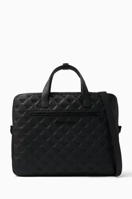 Buy Emporio Armani Black Eagle Logo Laptop Bag in Leather For Men Online Ounass UAE