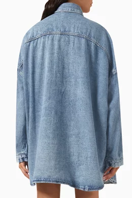 The Frankie Shopザフランキーショップ Dallas oversized denim shirtオーバーサイズ デニムシャツ【XXXS/XXS】【LSHA72995】 THE FRANKIE SHOP Dallas Oversized Denim Shirt | endource