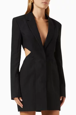 Buy Gauge81 Black Talinn Cut out Blazer Dress in Linen cotton Blend For Women Online Ounass UAE