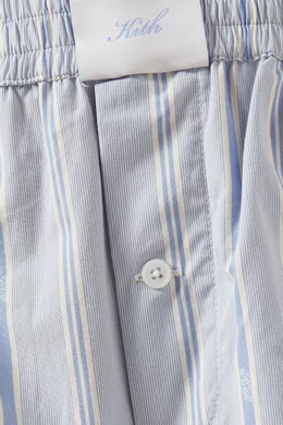 Buy Kith Blue Ida Logo Striped Boxer Shorts in Cotton For