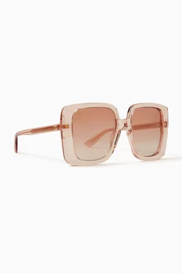 Buy Gucci Neutral Oversized Square Sungasses in Acetate For Women Online Ounass UAE