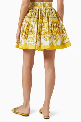 Buy Dolce & Gabbana Yellow Majolica-print Mini Skirt in