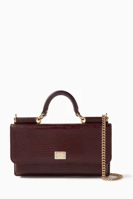 【Dolce & Gabbana】イグアナ プリント ミニ バッグ ボルドーのウィメンズ ミニバッグ イグアナプリント