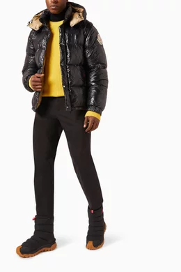 Buy Moncler Black X Billionaire Boys Club Dryden Short Bomber Jacket in Lacquered Nylon For Men Online Ounass UAE