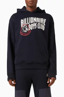 Buy Moncler Black Moncler x Billionaire Boys Club Logo Hoodie in Loopback jersey For Men Online Ounass UAE