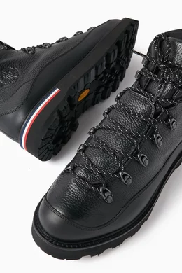 Buy Moncler Black Peka Trek Hiking Boots in Leather For Men Online Ounass UAE