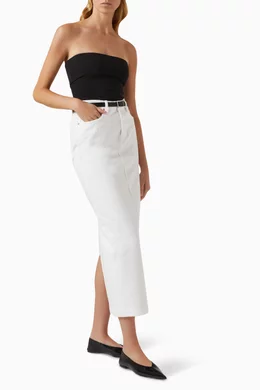 Straight cotton maxi skirt outlet