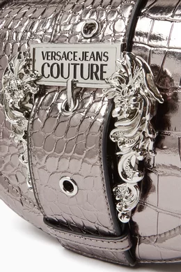 Versace jeans mock croc silver handbag hot sale