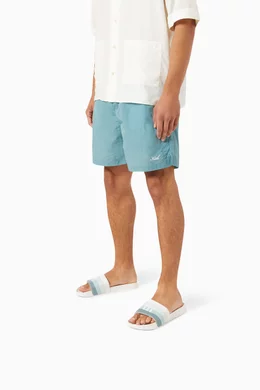 Buy Kith Neutral Multi Stripe Serif Slides For Men Online  display picture 1