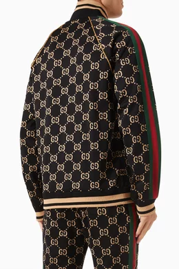 Buy Gucci Black GG Zip Jacket in Cotton Jersey For Men Online Ounass UAE
