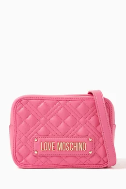 Buy Love Moschino Pink Small Camera Bag in Quilted Faux Leather For Women Online Ounass UAE