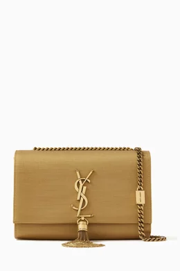 Buy SAINT LAURENT Gold Small Kate Tassel Shoulder Bag in Satin For Women Online Ounass UAE