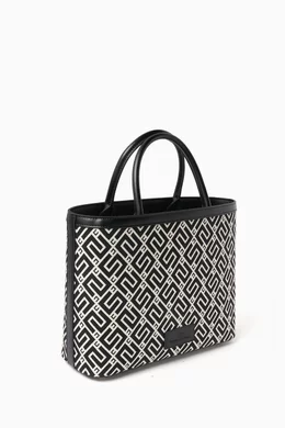 Buy Elisabetta Franchi Black Medium EF Logo Tote Bag in