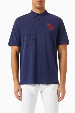 Buy Polo Ralph Lauren Blue Anchor Logo Embroidered Polo Shirt in Cotton For Men Online Ounass UAE