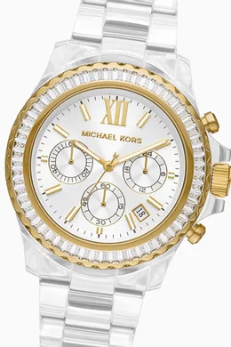 Michael kors clear band watch hot sale