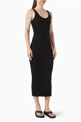 Buy Enza Costa Black Tank Maxi Dress in Silk blend Knit For Women Online Ounass UAE