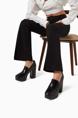 Buy Coach Black Ilyse Platform Loafers in Smooth Leather For Women