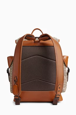 Buy Coach Brown Hitch Backpack in Signature Jacquard & Calf