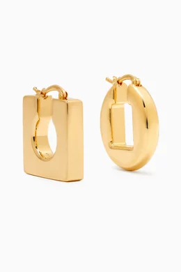 Buy Jacquemus Gold Les Boucles Rond Carré Asymmetric Mini