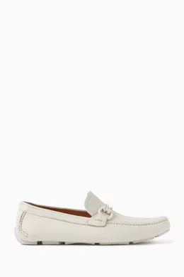 Salvatore ferragamo white loafers on sale