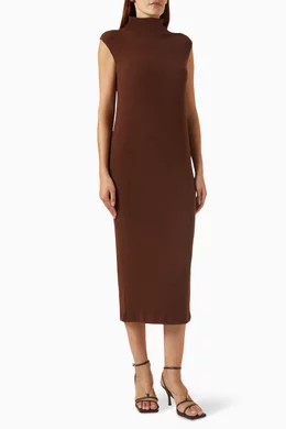Buy Enza Costa Brown Turtleneck Sweater Midi Dress in Viscose knit For Women Online Ounass UAE