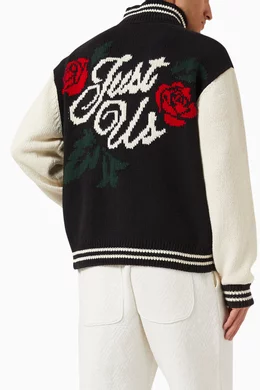 Buy Kith Black Wyona Full-zip Varsity Sweater in Chunky-cotton For