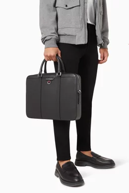 Buy Tommy Hilfiger Black Structured Laptop Bag in Leather For Men Online Ounass UAE