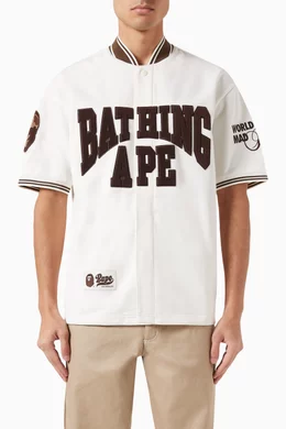 Buy A Bathing Ape Neutral Baseball Jersey Shirt in Nylon For Men 