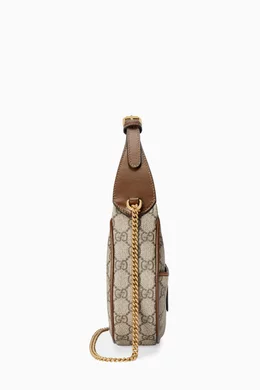 Buy Gucci Brown Mini Half Moon Shaped Bag in GG Supreme Canvas For Women Online Ounass UAE