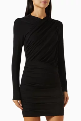 Buy Enza Costa Black Wrap Mini Dress in Matte jersey For Women Online Ounass UAE