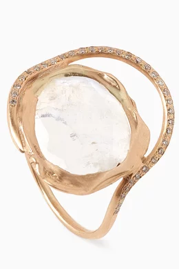 Buy Pascale Monvoisin Yellow Gaia Moonstone Ring in 9kt Yellow