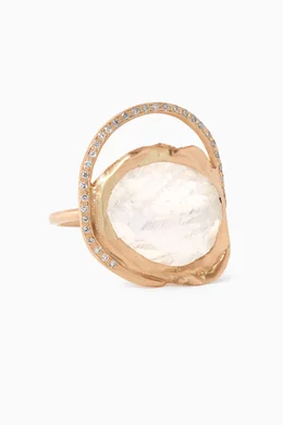 Buy Pascale Monvoisin Yellow Gaia Moonstone Ring in 9kt Yellow