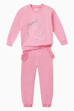 Buy Wauw Capow Pink Pancy Fancy Sweatpants in Cotton For Girls Online Ounass UAE