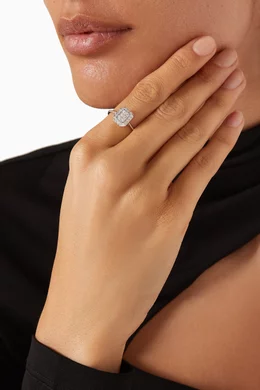 Buy Damas White Illusion Emerald Diamond Ring in 18kt White Gold