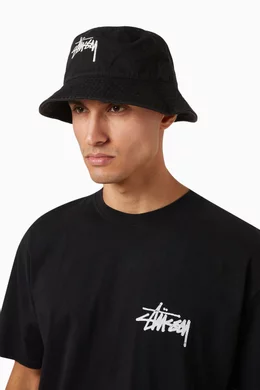 Buy Stussy Black Big Stock Bucket Hat in Cotton For Men Online Ounass UAE