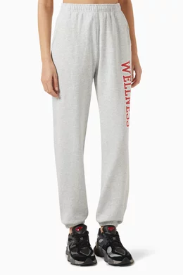 Buy Sporty Rich Grey Wellness Ivy Sweatpants in Cotton blend For Women Online Ounass UAE