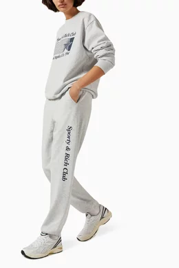 Buy Sporty Rich Grey Starter Sweatpants in Cotton For Women Online Ounass UAE