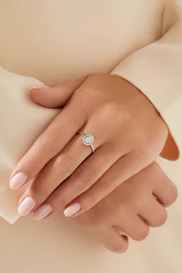 Buy Damas White Illusion Cushion Diamond Ring in 18kt White Gold For Women Online Ounass UAE