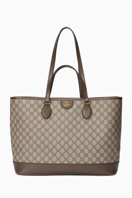 Buy Gucci Brown Medium Ophidia Tote Bag in GG Supreme Canvas For Women Online Ounass UAE
