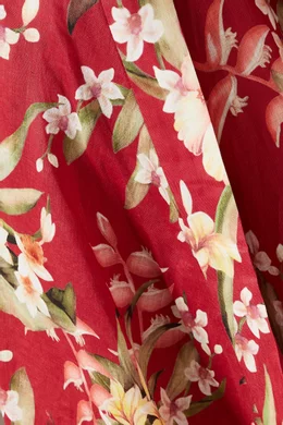 Buy Zimmermann Red Lexi Floral-print Wrap Dress in Linen For Women