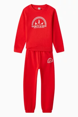 Buy Sporty Rich Red Fitness Group Sweatpants in Cotton fleece For Girls Online Ounass UAE