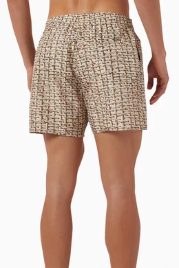 Buy Giorgio Armani Neutral Bamboo Fantasy Print Swim Shorts in Nylon For Men Online Ounass UAE