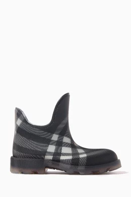 Buy Burberry Black Marsh Check Boots in Rubber For Women Online Ounass UAE