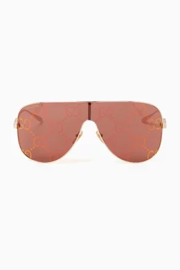 Buy Gucci Pink GG Aviator Sunglasses in Metal For Women Online Ounass UAE