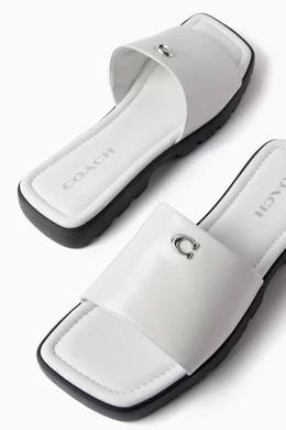 Buy Coach White Florence Sandals in Leather For Women Online - Main Image