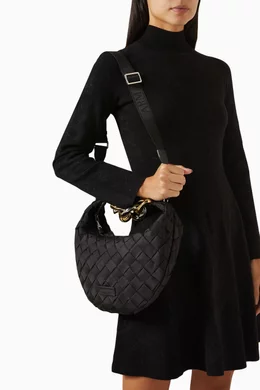 Buy Emporio Armani Black Hobo Chain Bag in Woven Nylon For Women Online Ounass UAE