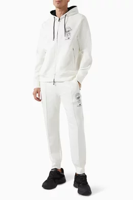 Buy Emporio Armani White Lunar New Year Dragon Joggers in Stretch Cotton Blend Jersey For Men Online Ounass UAE